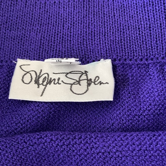 Vintage St. John 3 piece set sz S/6 purple knit - Jacket, Pants, Skirt 1980’s - Picture 17 of 17